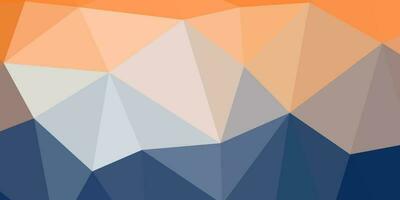 elegant modern blue and orange geometric background with triangles shape vector