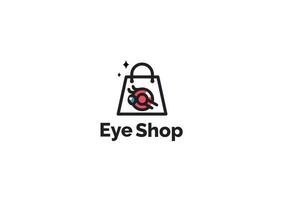 health shop logo icon vector illustration with eye as symbol