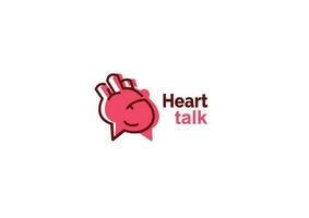 cute chat heartbeat logo vector icon illustration