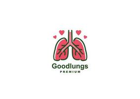 lungs logo vector icon illustration with healthy love