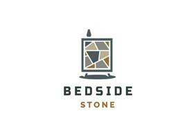 bedside with stone furniture minimalist logo vector icon illustration