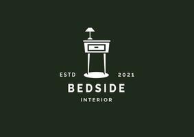 bedside furniture simple logo vector icon illustration