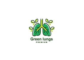 growing lung and green plant logo vector icon illustration