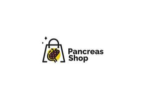 health shop logo icon vector illustration with pancreas as symbol