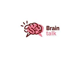 talk ideas, smart brain creative logo vector icon illustration