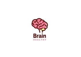 minimalistic cute brain logo vector icon illustration