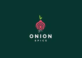 minimalistic fresh onion logo vector icon illustration