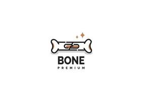 cute bone logo vector icon illustration with crack in the middle