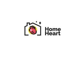 health home logo icon vector illustration with heart as symbol