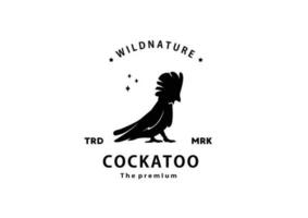 vintage retro hipster cockatoo logo vector silhouette art icon for farm