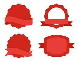 Red flag ribbon labels and badges collection vector