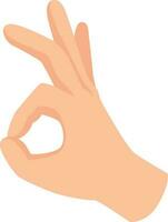 símbolo mano bueno, icono Okay aislado en blanco vector