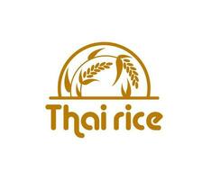 Rice icon with cereal plant grains and ears vector