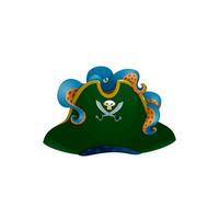 Pirate hat, captain headgear isolated sailor cap vector