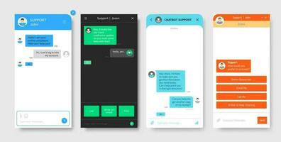 Support chat window, chatbot or bot messenger app vector