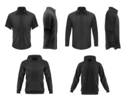 Men clothes vector tshirt, hoodie and shirts set