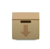 archivo almacenamiento icono con papel carpetas en caja vector