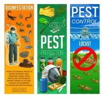 Deratization and disinfection, pest control banner vector