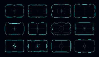HUD frames of aim control panel and target screen vector