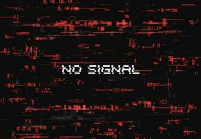 Glitch effect no signal page, abstract background vector