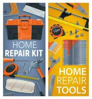 Home repair and construction tools vector posters