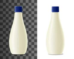 Mayonnaise plastic bottle realistic packaging vector