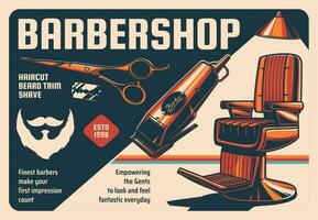 Barber shop vintage vector poster