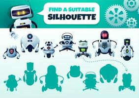 robot laberinto juego encontrar un correcto silueta enigma vector