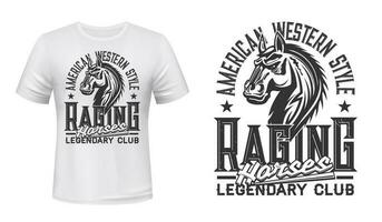 caballo carrera club camiseta vector impresión modelo