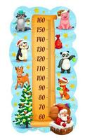 Christmas and New Year holiday kids height chart vector