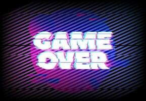 Glitch effect for game over page vector background