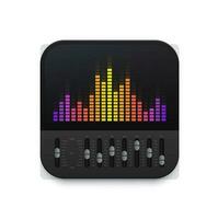 Music sound equalizer interface icon, audio wave vector