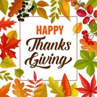 Happy Thanks Giving vector frame with lettering