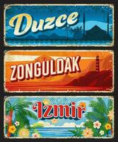 duzce, zonguldak y izmir Illinois, Turquía provincias vector