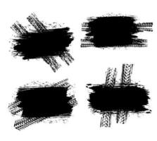 Tire prints black spots, car tyre tracks isolated vector