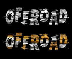 Car off road typography with tires trails vector