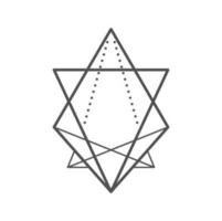 Geometric boho tattoo, esoteric magic line sign vector