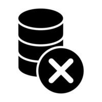 Delete Data Glyph Icon Design vector