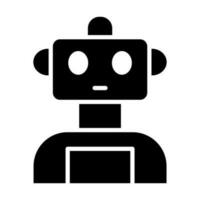 Robot Glyph Icon Design vector