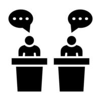 Debate Glyph Icon Design vector