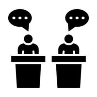 Debate Glyph Icon Design vector