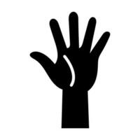 Raise Hand Glyph Icon Design vector