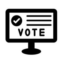 en línea votación glifo icono diseño vector