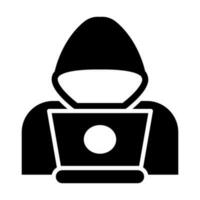 Hacker Glyph Icon Design vector