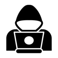 hacker glifo icono diseño vector