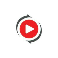 live streaming media video tv online red news play logo design symbol vector