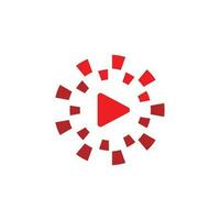 live streaming media video tv online red news play logo design symbol vector