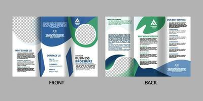 trifold two side, company brochure template vector