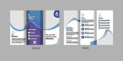 trifold two side, company brochure template vector
