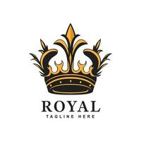 royal crown logo template design vector isolated white background